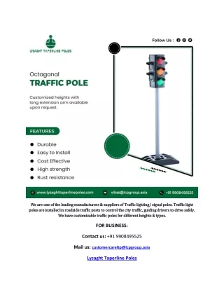 Best traffic poles manufacture in Tamilnadu