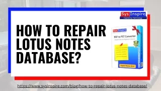 How to repair lotus notes database?