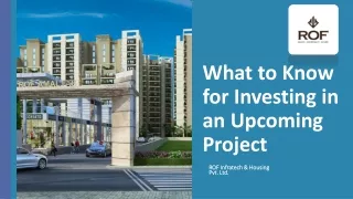 What to Know for Investing in an Upcoming Project