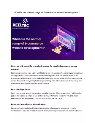 What is the normal range of Ecommerce website development _
