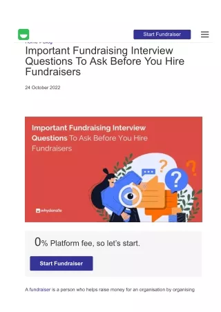 Fundraising Interview Questions