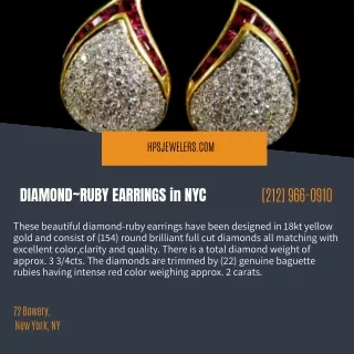 DIAMOND~RUBY EARRINGS in NYC