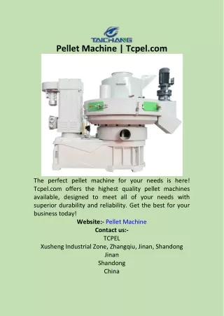 Pellet Machine  Tcpel