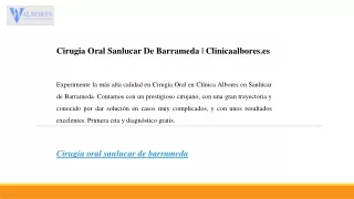 Cirugia Oral Sanlucar De Barrameda  Clinicaalbores.es