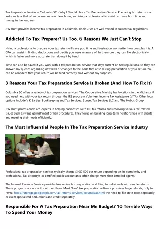 The Biggest Problem With Tax Preparer, And How You Can Fix It