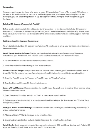 Unlocking the Potential: Build iOS Apps on Your Windows PC