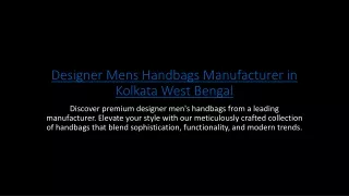 Designer Mens Handbags Manufacturer
