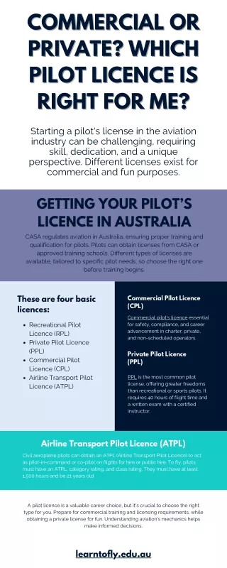 Commercial or Private? Which Pilot Licence is Right for Me?