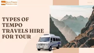 Types of Tempo Travels Hire for Tour