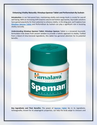 Himalaya Speman Tablet