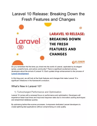 Laravel 10 Release: Breaking Down the Fresh Features and Changes