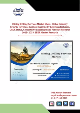 Mining Drilling Services Market Share, Growth, Key Manufacturers, Forecast 2033