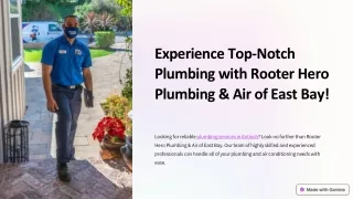 Experience Top-Notch Plumbing with Rooter Hero Plumbing and Air of East Bay