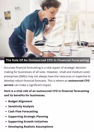 The Role Of An Outsourced CFO In Financial Forecasting