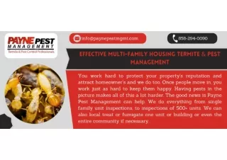Effective Multi-Family Housing Termite & Pest Management