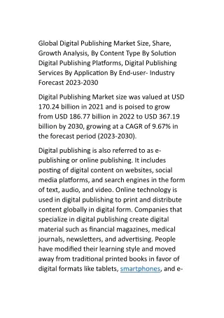 Global Digital Publishing Market Size