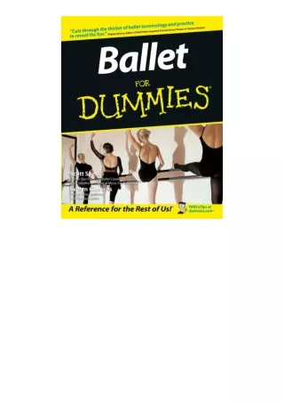Kindle online PDF Ballet For Dummies free acces
