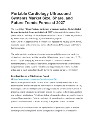 Portable Cardiology Ultrasound Systems Market Size