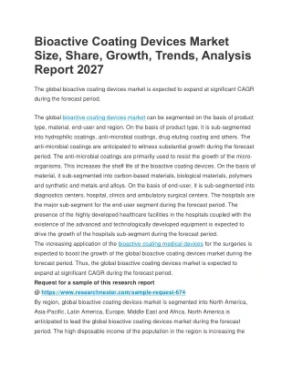 Bioactive Coating Devices Market Size