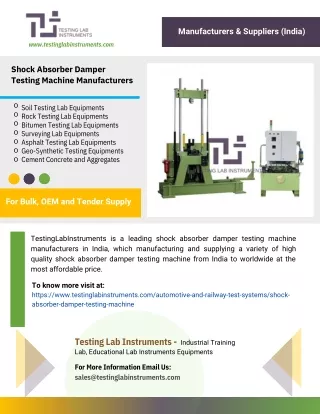 Shock Absorber Damper Testing Machine Manufacturers