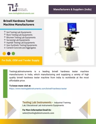 Brinell Hardness Tester Machine Manufacturers