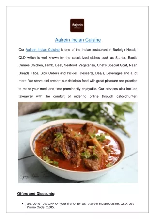 Aafrein Indian Cuisine - PDF