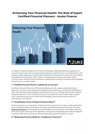 Enhancing Your Financial Health_ The Role of Expert Certified Financial Planners - Azuke Finance