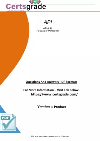 Latest API 936 Individual Certification Programs Pdf Dumps Questions and Answers