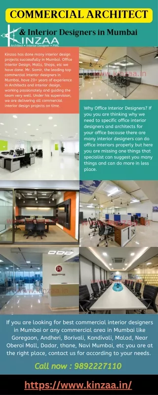 Commercial Architect & Interior Designers in Mumbai by Kinzaa