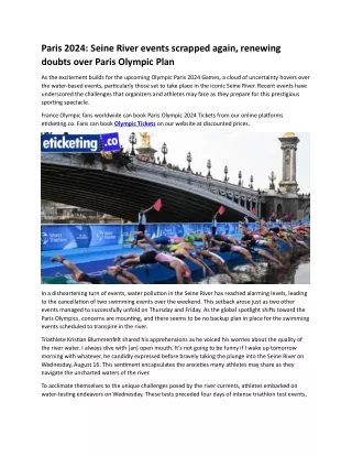 Paris 2024 Seine River events scrapped again, renewing doubts over Paris Olympic Plan