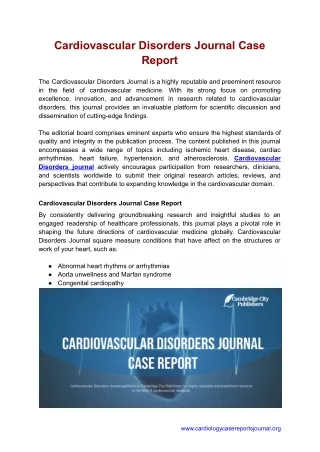 Cardiovascular Disorders Journal Case Report