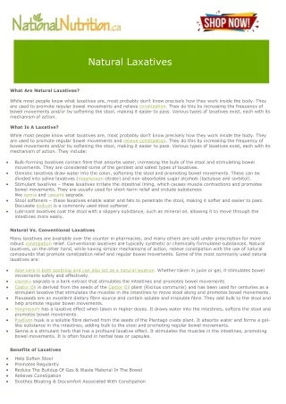 Natural Laxatives...