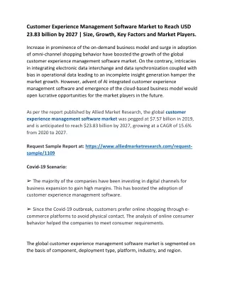 Customer Experience Management Software Market to Reach USD 23.83 billion by 202
