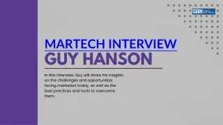 MarTech Interview with Guy Hanson, Vice President of Customer Engagement at Vali