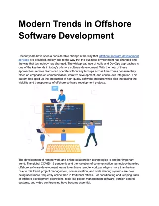 Offshore software development