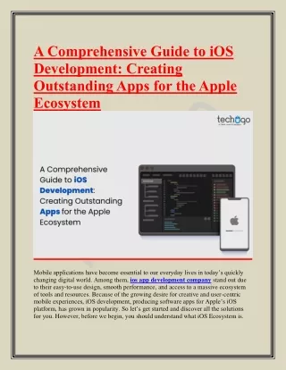 A Comprehensive Guide to iOS Development