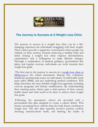 The Journey to Success at A Weight Loss Clinic