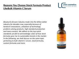 Reasons You Choose Stock Formula Product LikeBulk Vitamin C Serum