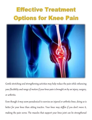 Effective Treatment Options for Knee Pain