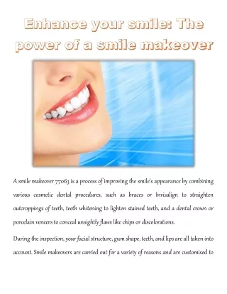 Enhance your smile: The power of a smile makeover