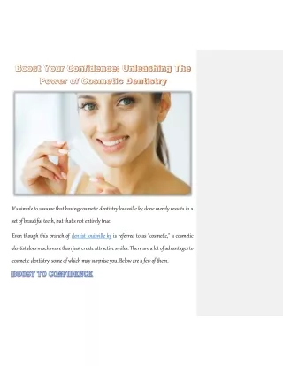 Boost Your Confidence: Unleashing The Power of Cosmetic Dentistry