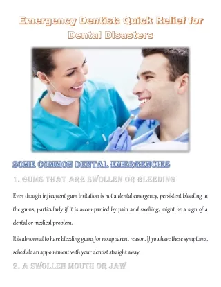 Emergency Dentist: Quick Relief for Dental Disasters