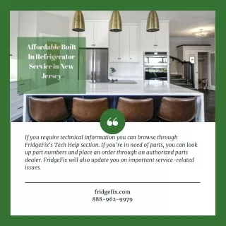 Affordable Built In Refrigerator Service in New Jersey