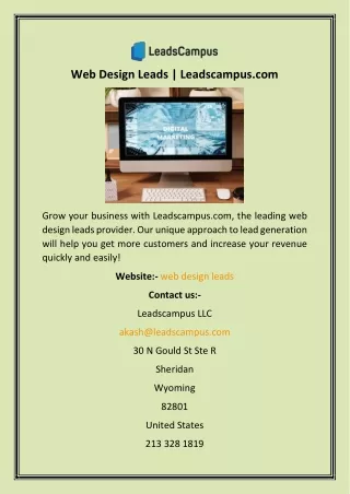 Web Design Leads  Leadscampus