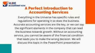 A Perfect Introduction to Accounting Services