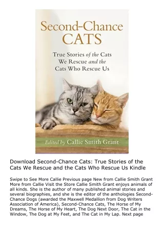 Download Second-Chance Cats: True Stories of the Cats We Rescue and the Cats Who