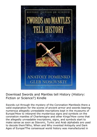 Download Swords and Mantles tell History (History: Fiction or Science?) Kindle