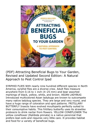 (PDF) Attracting Beneficial Bugs to Your Garden, Revised and Updated Second Edit