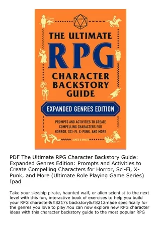 [PDF] The Ultimate RPG Character Backstory Guide: Expanded Genres Edition: Promp