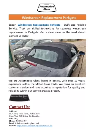 Windscreen Replacement Parkgate